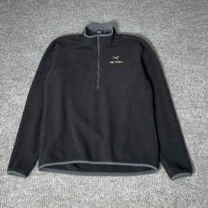 Vintage Arc'teryx Fleece Pullover Mens M Black Quarter Zip Polartec Grid